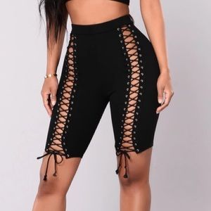 Laced Biker Shorts